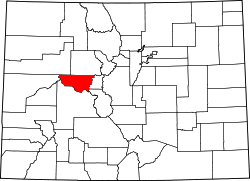 Localización del condado de Pitkin en Colorado, EE. UU.