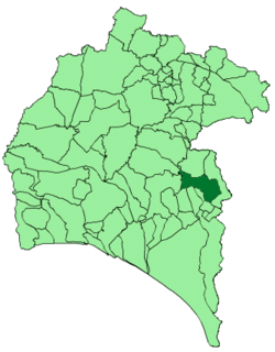 Localización de Paterna del Campo en la provincia de Huelva