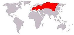 Mapa de distribución de Talpa europaea