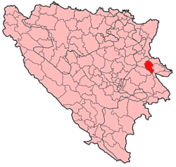 Localización de Milići en Bosnia-Herzegovina