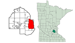Localización en el Condado de Hennepin, Minnesota.