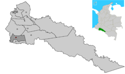 Ubicación de Valle del Guamuez en Putumayo