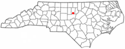 Localización de Carrboro en Carolina del Norte.