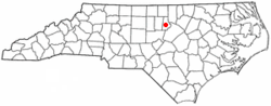 Localización en  Carolina del Norte