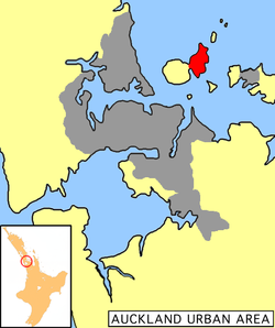 Mapa de situación de la isla Motutapu