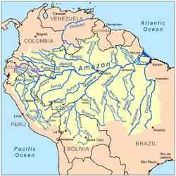 Localización del Napo en la cuenca amazónica