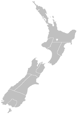 Map of New Zealand showing the borders of the Provinces of New Zealand