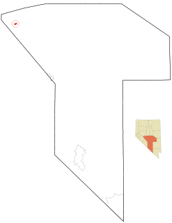 Localización de Gabbs en el condado de Nye y en Nevada