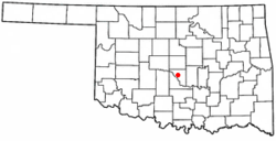 Localización dentro del Oklahoma.