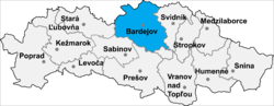 Distrito de Bardejov la Región de Prešov