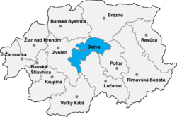 Distrito de Detva la Región de Banská Bystrica