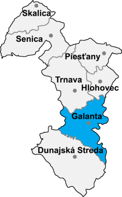 Distrito de Galanta la Región de Trnava
