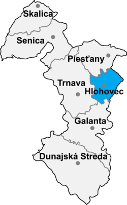 Distrito de Hlohovec la Región de Trnava