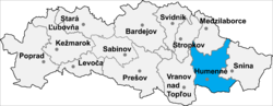 Distrito de Humenné la Región de Prešov