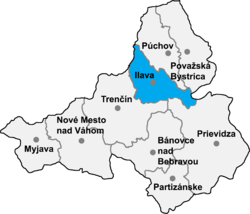 Distrito de Ilava la Región de Trenčín