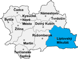 Distrito de Liptovský Mikuláš la Región de Žilina