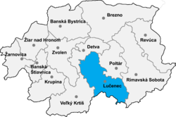 Distrito de Lučenec la Región de Banská Bystrica