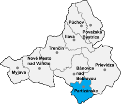 Distrito de Partizánske la Región de Trenčín