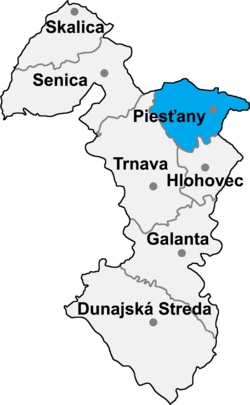 Distrito de Piešťany la Región de Trnava