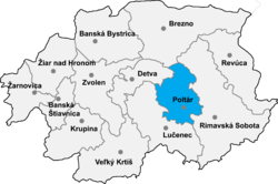 Distrito de Poltár la Región de Banská Bystrica