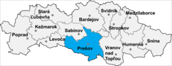 Distrito de Prešov la Región de Prešov