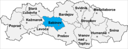Distrito de Sabinov la Región de Prešov