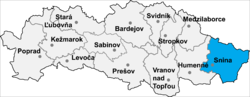 Distrito de Snina la Región de Prešov