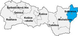 Distrito de Sobrance la Región de Košice