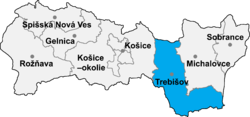 Distrito de Trebišov la Región de Košice
