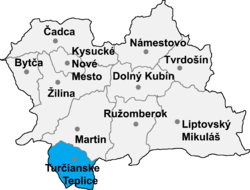 Distrito de Turčianske Teplice la Región de Žilina