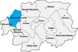 Distrito de Žiar nad Hronom la Región de Banská Bystrica