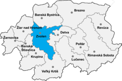 Distrito de Zvolen la Región de Banská Bystrica