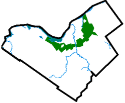 Mapa de Ottawa que muestra la localización aproximada del Greenbelt