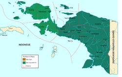 La regencia de Fakfak, en Papúa Occidental (verde más claro).