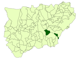 Situación de Peal de Becerro con respecto a la provincia de Jaén