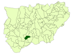 Situación de Pegalajar con respecto a la provincia de Jaén