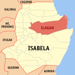 Mapa de Isabela que muestra la situación de Ilagan