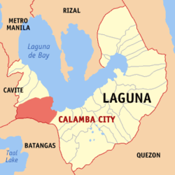 Mapa de  La Laguna que muestra la situación de Calambá