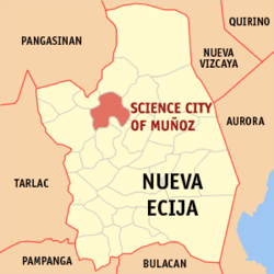 Mapa de Nueva Écija que muestra la situación de Muñoz