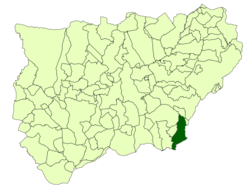 Situación de Pozo Alcón con respecto a la provincia de Jaén