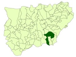 Situación de Quesada con respecto a la provincia de Jaén