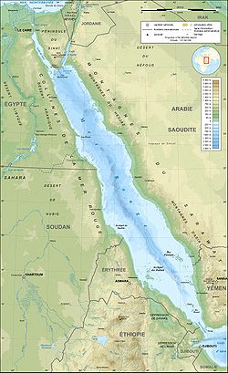 Mapa de la región del mar Rojo.