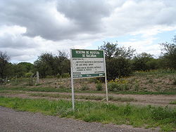 Cartel en la Reserva de Biósfera de Ñacuñán