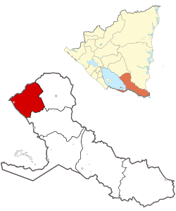 Territorio municipal de Morrito en el departamento.