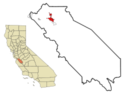 Localización en el condado de San Benito y en el estado de California