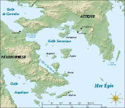 La isla en el golfo Sarónico