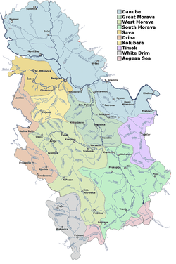 Localización del río en la cuenca del Velika Morava