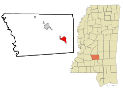 Simpson County Mississippi Incorporated and Unincorporated areas Magee Highlighted.svg