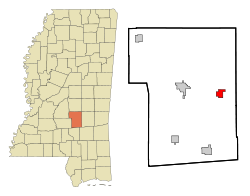 Smith County Mississippi Incorporated and Unincorporated areas Sylvarena Highlighted.svg