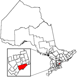 Localización de Toronto en la provincia de Ontario